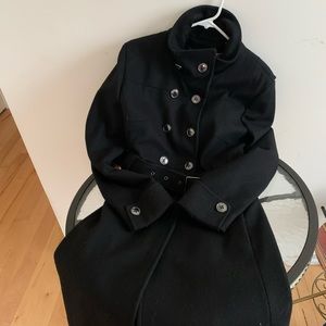 Black Wool Trench Coat